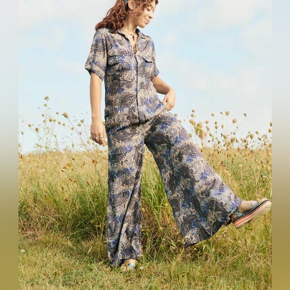 EARTHBOUND Pants - Paisley Pocket Front Jumpsuit